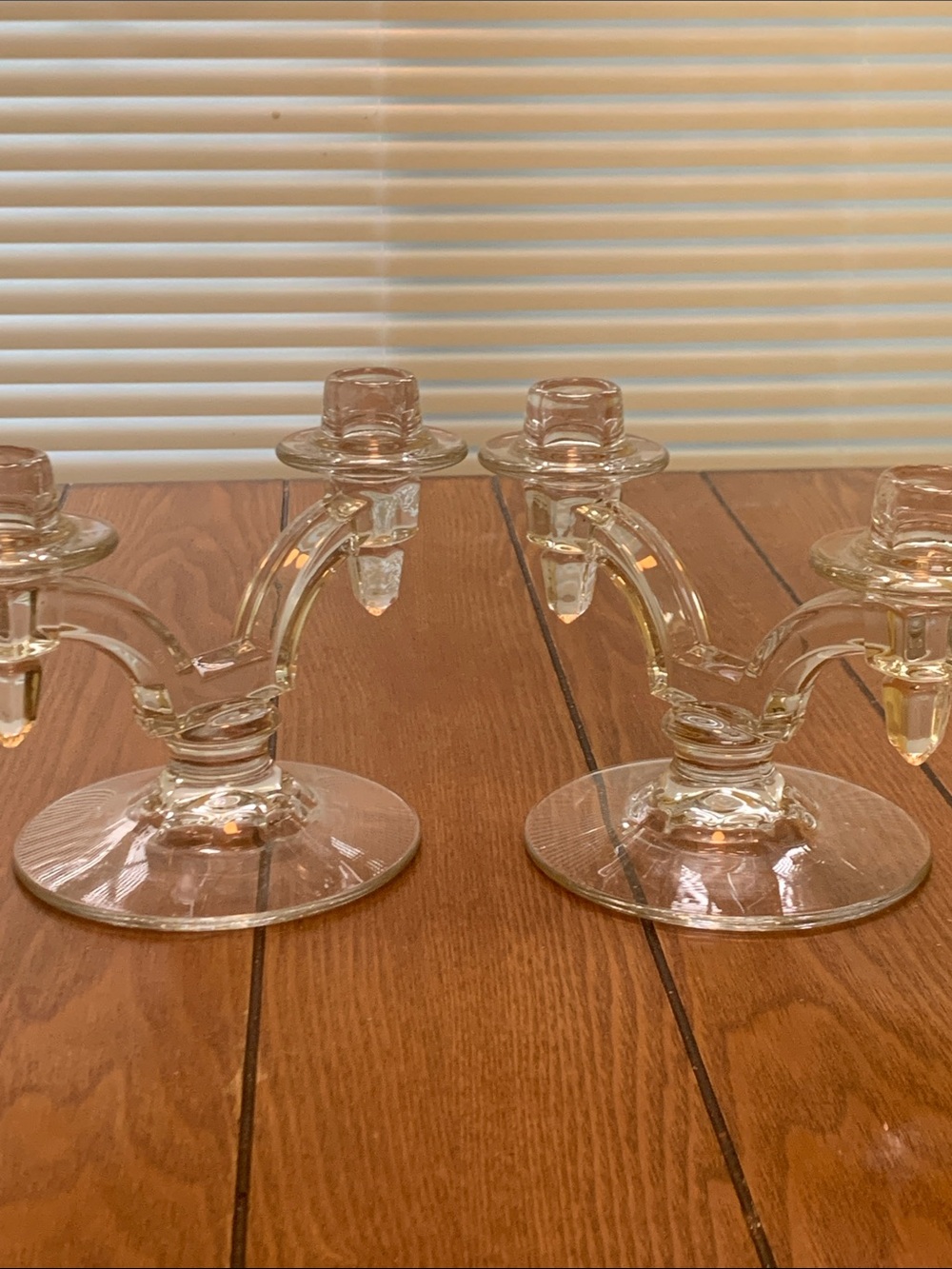 Set of Vintage Fostoria Crystal Double Candle Holders